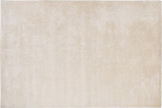 Beliani Alfombra De Viscosa Beige Claro 140 X 200 Cm Pelo Corto Sala De Estar Gesi Ii