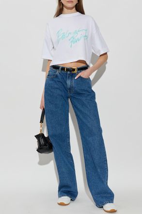 Balmain Short Loose-fit T-shirt, Womens, White