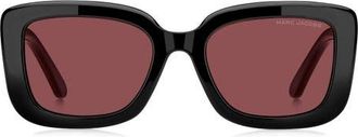 Marc Jacobs 53mm Square Sunglasses in Black/Burgundy at Nordstrom