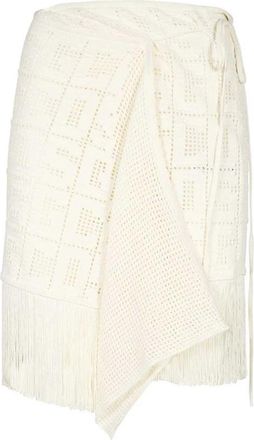 GCDS Stijlvol Gebreide Rok met Logodetail - Dames - Korte rokken - Beige - S - Katoen - Rokken