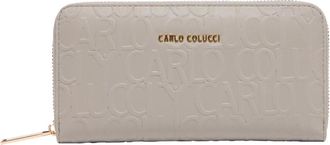 Carlo Colucci Kleine portemonnee met logo-reli&euml;f - Dames - Portefeuilles - Grijs - ONE Size - Accessoires