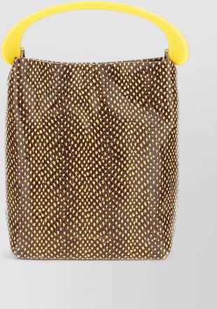 Dries Van Noten structured polka dot shoulder bag top handle