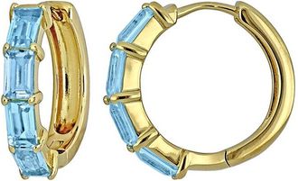 Rina Limor Gold Over Silver 2.80 Ct. Tw. Blue Topaz Hoop Earrings