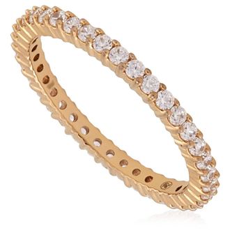 Swarovski Gold,Tone Finish Round Cut Vittore Ring, Size 55 (US 6.75)