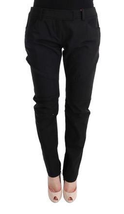 Ermanno Scervino Black Cotton Slim Fit Casual Womens Pants