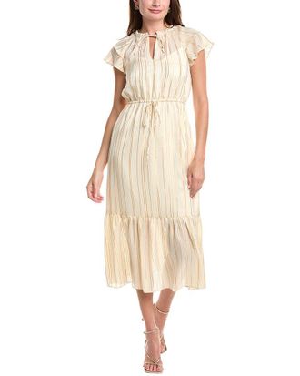Julia Jordan Metallic Stripe Midi Dress