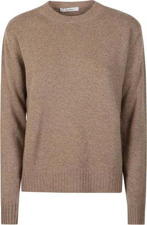 Max Mara Truien & Vesten, Dames, Bruin, L, Kasjmier, Ronde hals Truien