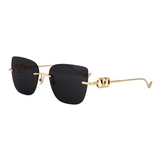 Valentino V Logo Zonnebril - unisex - Accessoires - Geel - Maat: 54 MM Nylon