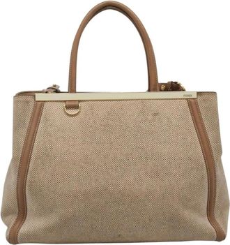 Fendi Pre-owned Tote Bags, female, Beige, Size: ONE SIZE Pre-owned Vintage Canvas Tote Bag