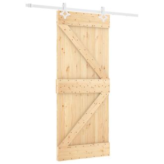 vidaXL Puerta Corredera Natural Y Blanco 80 X 210 Cm Vidaxl
