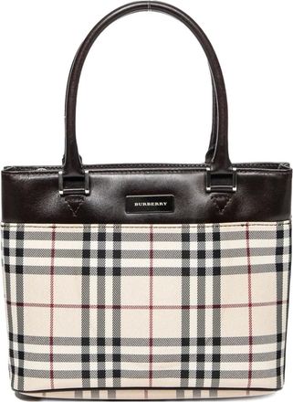 Burberry Borsa tote a quadri - Bianco