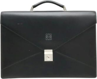 Loewe Pre-owned Handbags, female, Black, Size: ONE SIZE Pre-owned Leather Briefcase