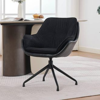 Matteo Black Faux Leather Swivel Office & Vanity Chair