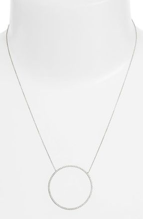 Bony Levy Large Circle Pendant Necklace in White Gold at Nordstrom, Size 18 In