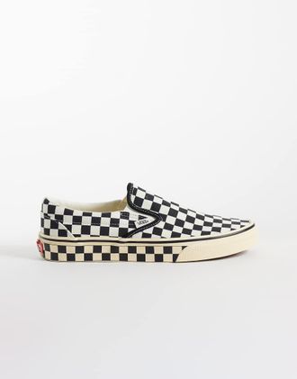Vans Classic slip-on sneakers a scacchiera nera e bianca-Nero