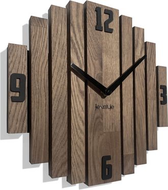 OEM Reloj De Pared De Madera Symmetria 30cm Marr&oacute;n
