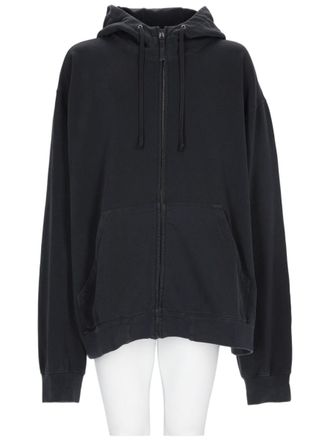 Maison Margiela Zip-Up Black Sports Jacket With Hood And Kangaroo Pocket