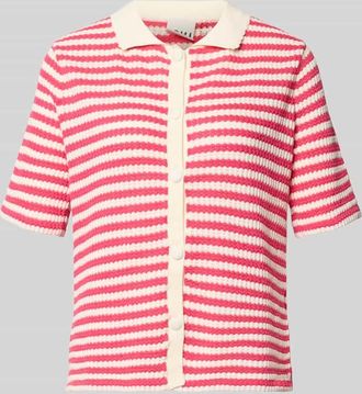 Ichi T-Shirt mit Polokragen und Knopfleiste Modell LORIANNA in Pink, Gr&ouml;&szlig;e XXL