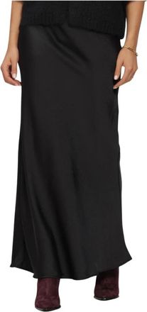 Notre-V Nv-Inna Maxi Rok - Dames - Maxi Rokken - Zwart - L - Leer - Rokken