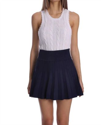 Minnie Rose Viscose Pleated Tennis Skort In Navy