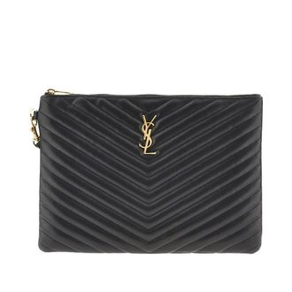 Saint Laurent Cassandre leather tablet holder pouch Woman One Size