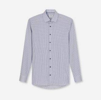 Olymp Businesshemd OLYMP Level 5, Herren, Gr. 38, N-Gr, viola, Web, Obermaterial: 97% Baumwolle, 3% Elastolefin, 2-Knopf-Manschette, Hemden Businesshemd, Bo