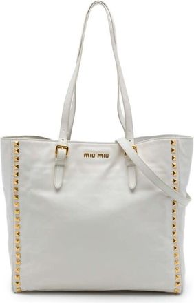 Miu Miu Pre-owned Miu Miu Studded Soft Calf Tote Ladies STB0WXEQYEHT1CRR