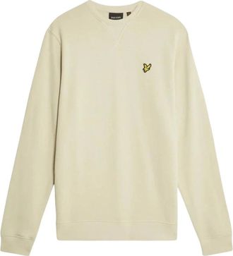 Lyle & Scott Hoodies & sweatvesten, Heren, Beige, XL, Katoen, Blauwe Ronde Hals Sweatshirt Herfst/Winter