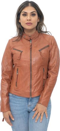 Infinity Leather Womens Casual Slim-Fit Leather Biker Jacket-Tulsa