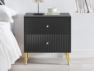 Vente-Unique Comodino 2 cassetti Nero - LUREO