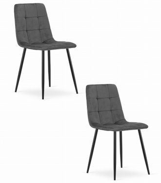 OEM Silla Kara - Terciopelo Gris Oscuro X 2