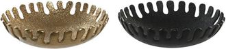 DKD Home Decor Centro De Mesa Dkd Home Decor Negro Dorado Moderno 32 X 32 X 9 Cm (2 Unidades)
