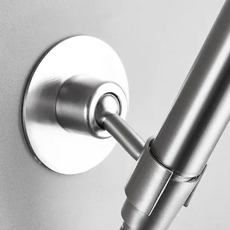 OEM Soporte Cabezal Ducha Necesidad Taladrar, Montaje Acero Inoxidable 304, Universal, Giratorio 360&deg; Ajustable Cabezales Ducha Adhesivo 3m, Plateado