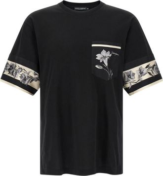 Dolce & Gabbana Black Silk Detail T-shirt