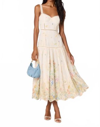 Astr Pellagia Multi Floral Midi Dress In Cream