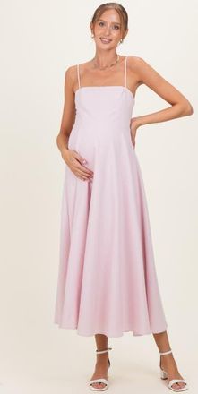 Pinkblush Spaghetti Strap Printed A-Line Midi Dress in Light Pink at Nordstrom, Size Small