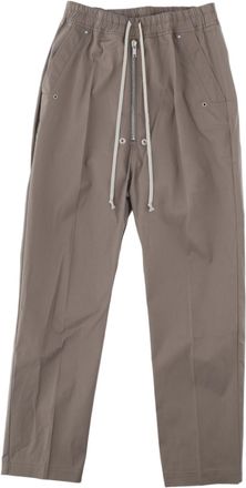 Rick Owens Relaxed Fit Brown Pants with Elastic Waistband and Flap Pockets