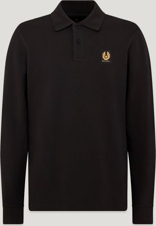 Belstaff Long Sleeved Polo Mens Cotton Pique Black Size 2XL