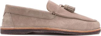 Brunello Cucinelli Mocassini in pelle scamosciata con nappa - Marrone