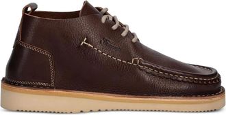 Fracap Leren mocassin laarzen met veters - Bruin