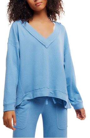 Free People Staycation Oversize Lounge Sweatshirt in Blissful Blue at Nordstrom, Size X-Large
