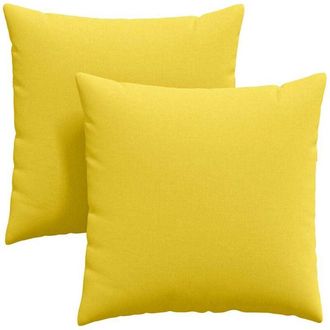 vidaXL Cojines De Sof&aacute; 2 Pcs Amarillo Claro 80 X 80 Cm Tela Vidaxl