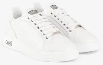 Roberto Cavalli White Leather Low-Top Sneakers, Brand Size 39 ( US Size 6 )