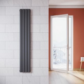 Elegant Lighting Elegant Radiadores De Agua Caliente 1800 X 311 X 48 Mm,radiador De Sal&oacute;n Potencia 536 W,doble Capa Vertical,conexiones Centrales G 1/2 - Antracita