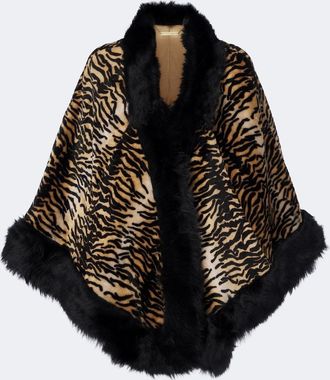 Nour Hammour Scialle Olympe in shearling con stampa