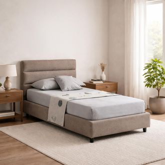 Dmora Cama Individual Brenta, Desenfundable, Con Almacenaje Hecha En Italia, Dimensiones Colch&oacute;n 80x200 Cm, Gris T&oacute;rtola