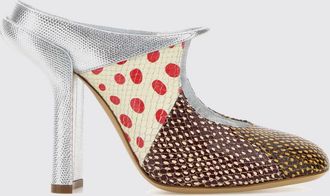 Dries Van Noten Mules in pelle stampa pitone e pois