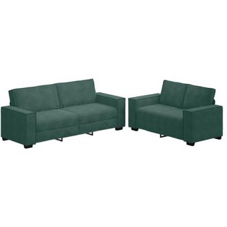 vidaXL Vidaxl - Set di Divani 2 pz con Cuscini Verde scuro in Velluto