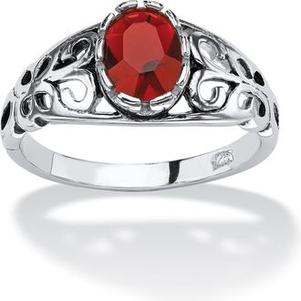 Palm Beach Jewelry Simulated Birthstone Sterling Silver Ring