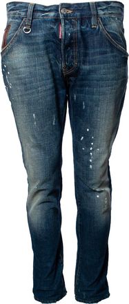 Dsquared2 blauwe jeans met slijtage en verfspetjes
